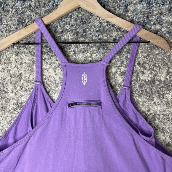 Handprint Tank Top Womens Large Purple Racerback Pockets Cotton Stretch Athletic - Picture 6 of 8